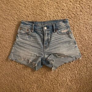 American Eagle Outfitters Light Blue Distressed Jean Shorts